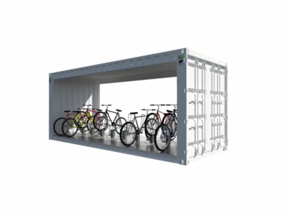 ABRI VÉLO EN CONTAINER 20 PIEDS OUVERT 18 PLACES