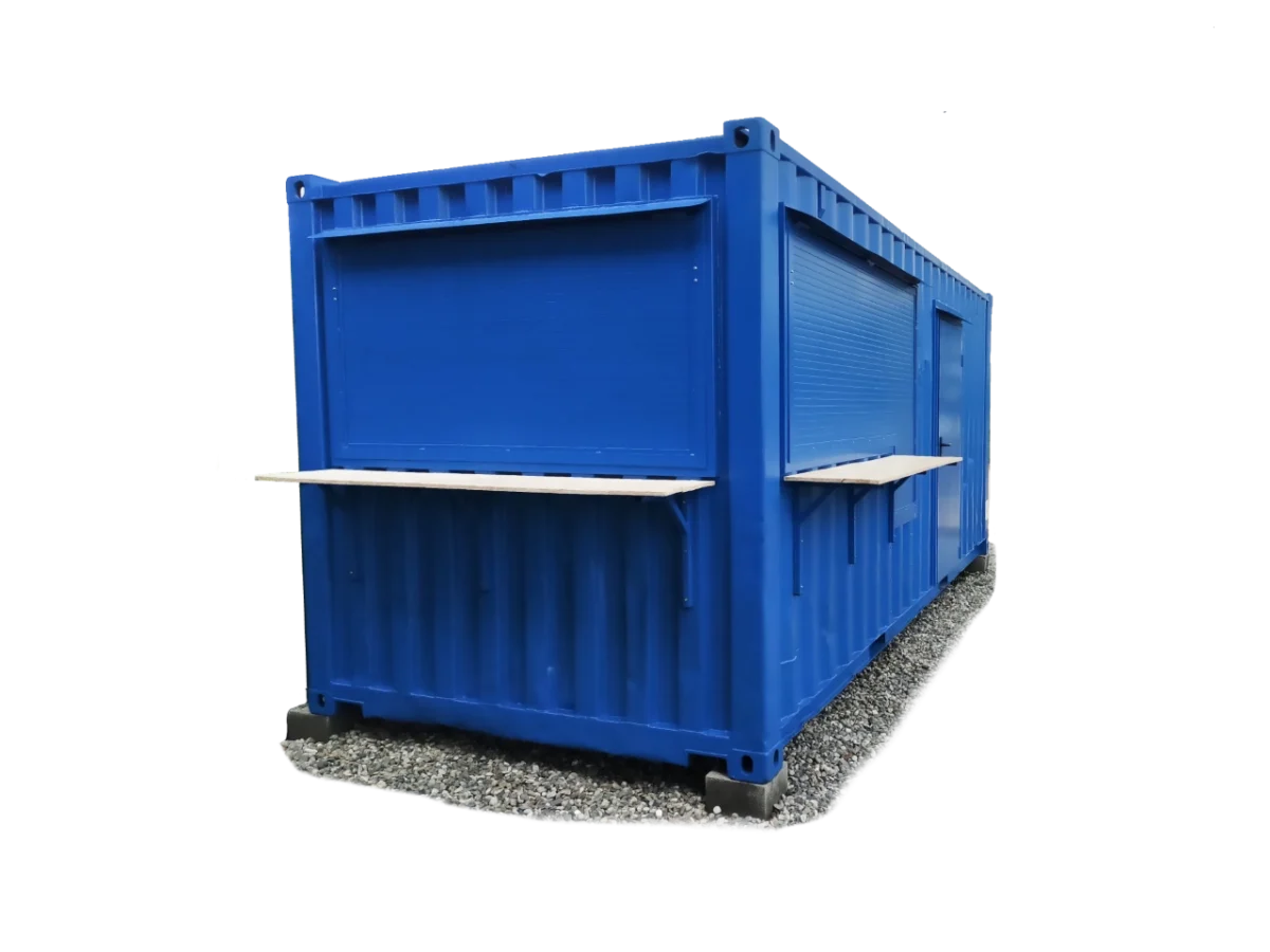 BAR BUVETTE EN CONTAINER 20 PIEDS – 2 AUVENTS