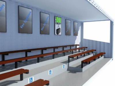 TRIBUNES 81 PLACES DONT 3 PLACES PMR EN CONTAINER DE 40 PIEDS