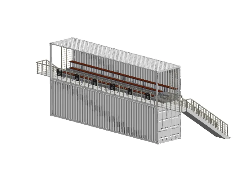 TRIBUNES EN CONTAINER 40 PIEDS 72 PLACES AVEC LOCAL DE STOCKAGE