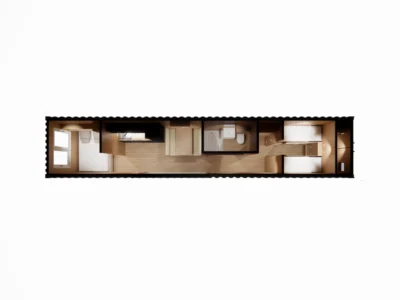STUDIO CONTAINER ECOLOGIA 40 PIEDS 23 M² HABITABLES  2 CHAMBRES