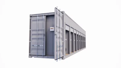 GARAGE MOTOS 9 PLACES ET 9 PORTES EN CONTAINER DE 40 PIEDS