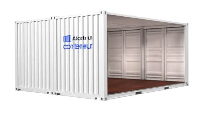 GARAGE PRÉFABRIQUÉ OUVERT EN CONTAINERS MARITIMES 28 M²