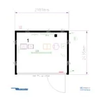 BUNGALOW BUREAU 7,3 M²  10 PIEDS  AVEC CÔTÉ VITRÉ