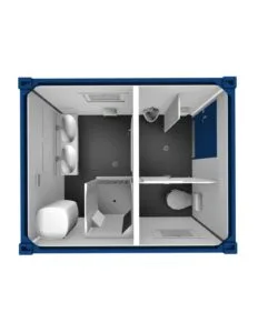 BUNGALOW SANITAIRE 7,3 M² : 1 DOUCHE ET 1 WC  10 PIEDS