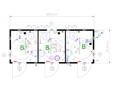 BUNGALOW TOILETTES 3 WC ACCÈS PMR 14,7 M²  20 PIEDS