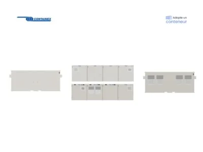BUNGALOWS SALLE DE PAUSE ET WC SÉPARÉS 59 M²  4 X 20 PIEDS