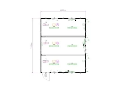 BUREAU MODULAIRE 44,4 M²  3 X 20 PIEDS