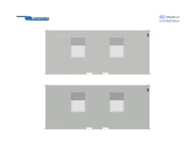 BUREAU MODULAIRE 44,4 M²  3 X 20 PIEDS