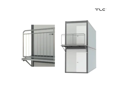 ESCALIER MÉTALLIQUE EXTÉRIEUR POUR CONTAINER | PALIER À L’EXTRÉMITÉ