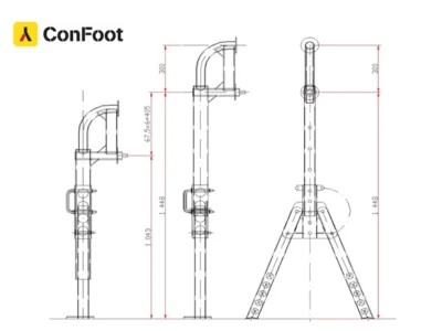 JEU DE 4 BÉQUILLES POUR CONTAINERS MARITIMES