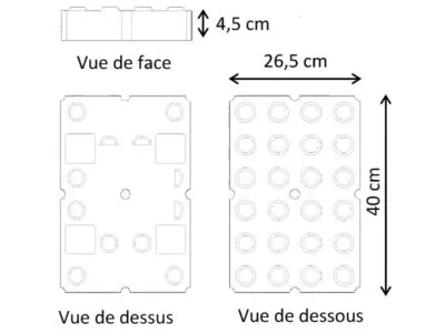 PLAQUE DE CALAGE POUR CONTAINERS TOUS TYPES DE SOLS EP. 45 MM