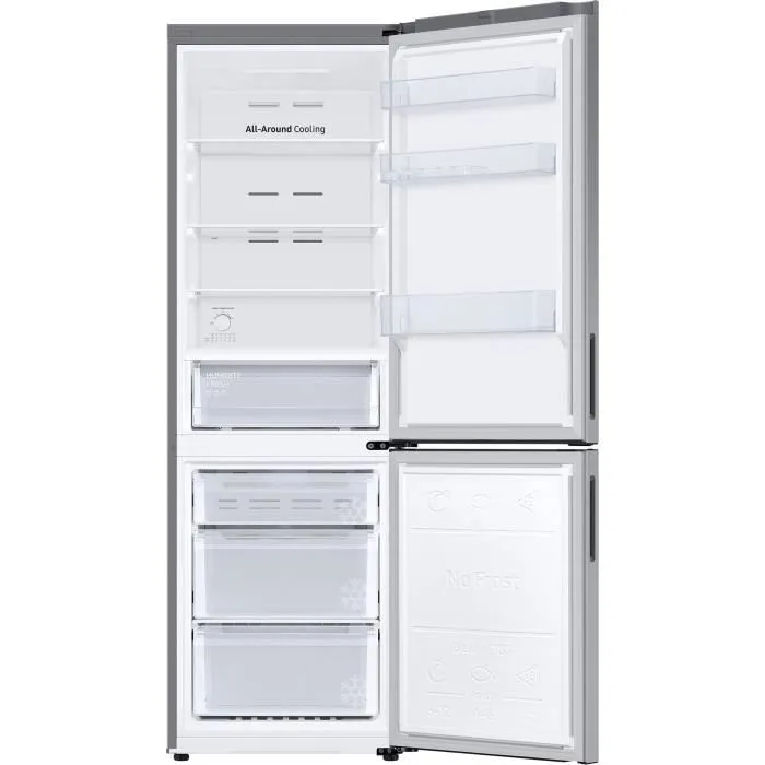 Réfrigérateur combiné - SAMSUNG - RB33B610ESA - No Frost - 344 L - Classe E - 59,5 x 65,8 x 185,3 cm - Gris métal