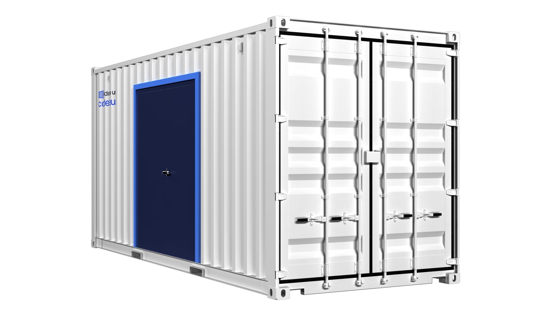 LOCAL DE STOCKAGE EN CONTAINER DE 20 PIEDS AVEC PORTE DE SERVICE DOUBLE