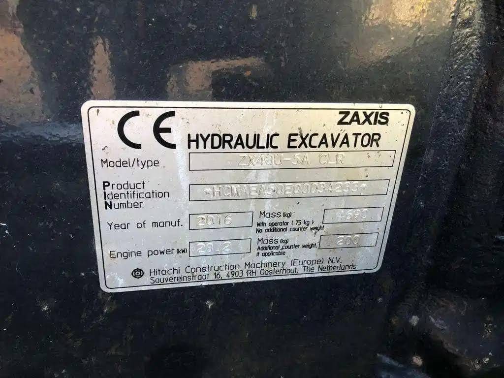 Hitachi ZX48U-5A CLR, (2016), 2430 heures, 5T – occasion